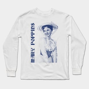 Mary Poppins Vintage Blue Long Sleeve T-Shirt